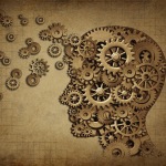 5 things Human brain function grunge with gears